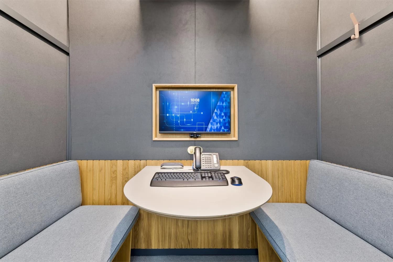 Private video-call pod at LINK Coworking, Fortitude Valley