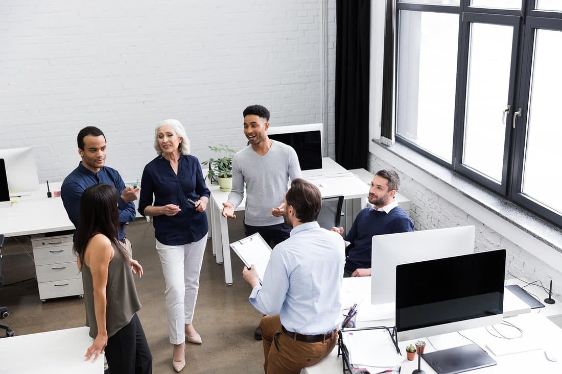 A team working together